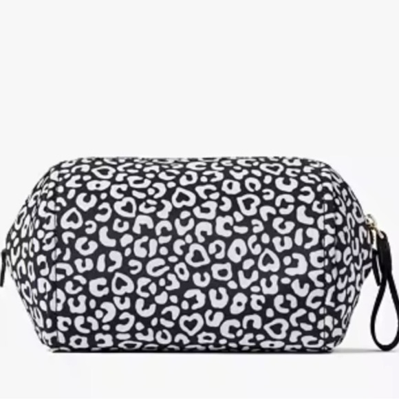 Kate Spade Chelsea Leopard Heart Medium Cosmetic Bag New In Original Package - Picture 2 of 4
